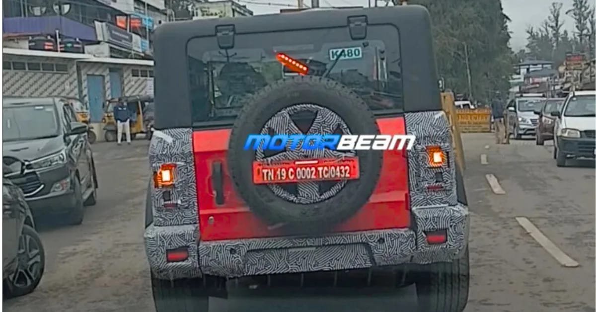 Mahindra Thar 3-Door Facelift Spied For The First Time - Design & New Features Leaked.