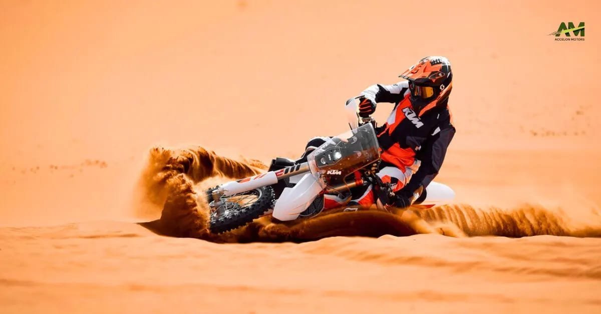 2026 KTM 450 Rally Replica suspension & navigation features. 2026 KTM 450 Rally Replica suspension & navigation features.