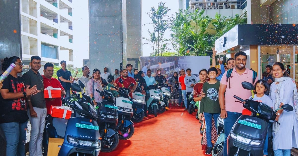 Celebrating Milestones: Ather Rizta Hits 1 Lakh Units. Celebrating Milestones: Ather Rizta Hits 1 Lakh Units.